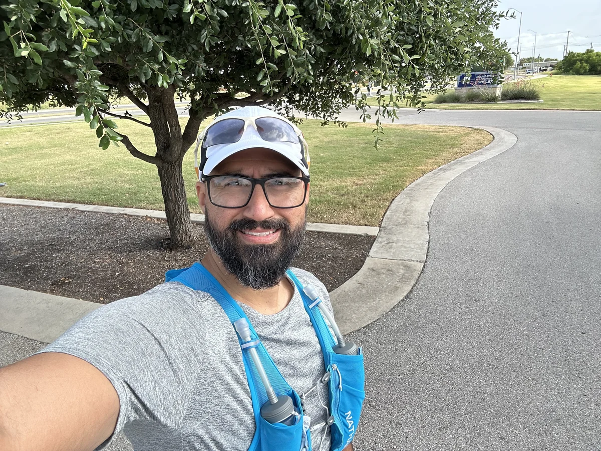 Michael smiling after getting outside for a run